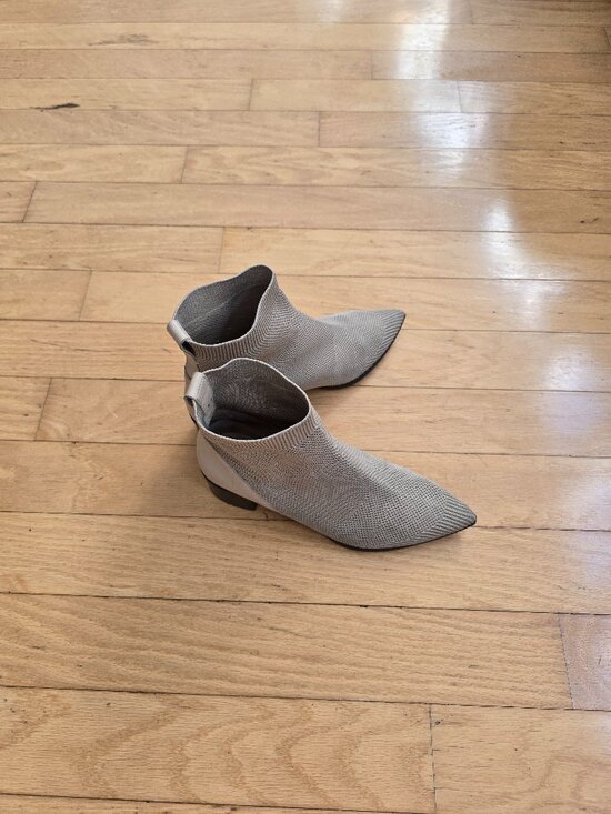 Everlane Shoes - Everlane | Monochrome Taupe Beige Pointed Toe Knit Ankle Booties  | WMS 7.5